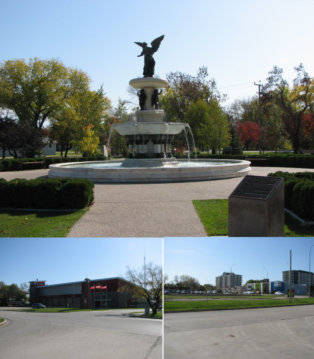 Photo montage of Winkler, Manitoba, including street and civic scenes.