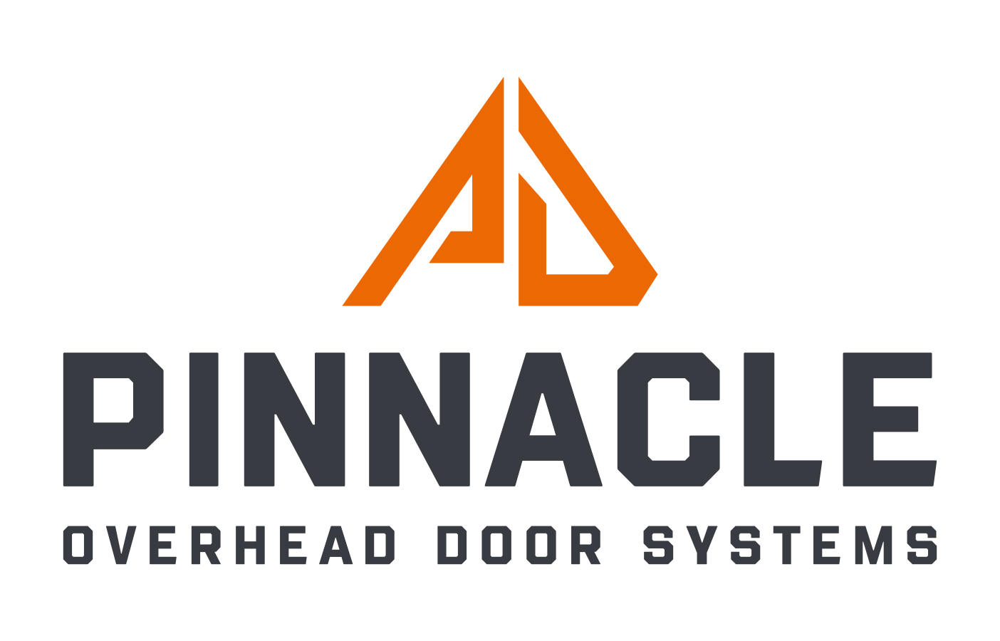 Pinnacle Overhead Door Systems stacked full-colour logo on a light background